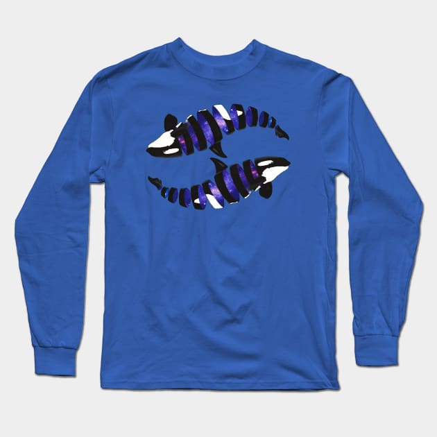 Galaxy Orcas Long Sleeve T-Shirt by Tinker and Bone Studio